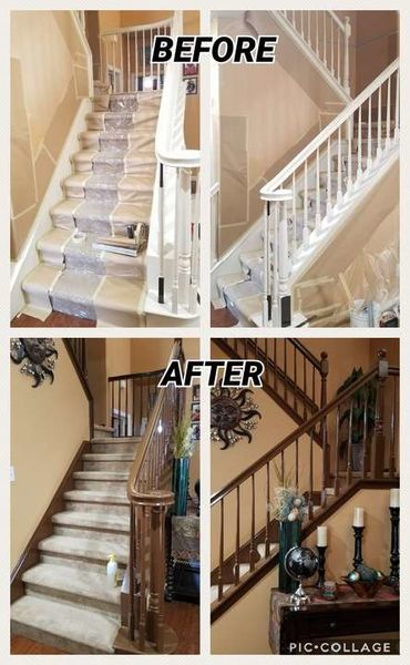 Before & After Banister Painting in Ceres, CA (1)